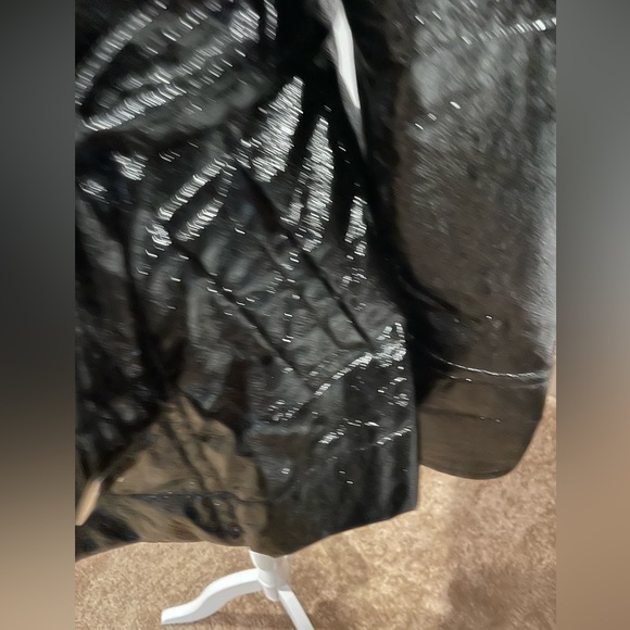 XOXO medium black glossy raincoat/jacket - Picture 2 of 14